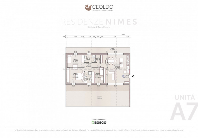 PADOVA ISOLA DI TORRE
Nuovi attici 3 e 4 camere – Classe A4

In tranquillo e curato quartiere res...