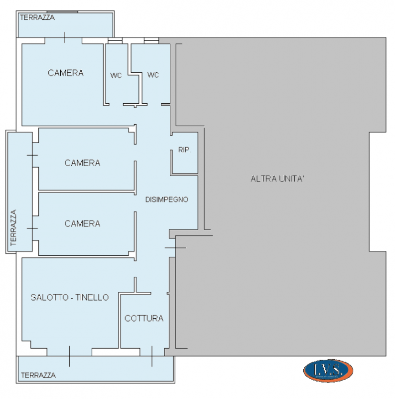 MONTEGALDELLA (VI): In quartiere residenziale proponiamo appartamento TRICAMERE in quadrifamiliar...
