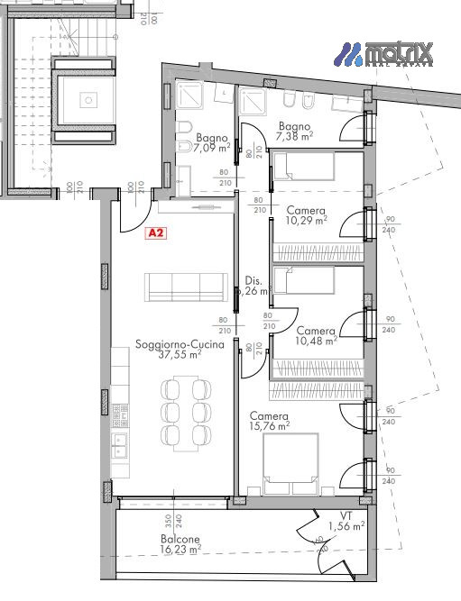 Attico Dolo Ve,  €. 310.000, 3 camere 2 bagni   Nuova costruzione. NO GAS, cottura ad induzione.
...