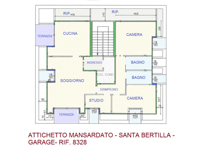BELLISSIMO ULTIMO PIANO IN VENDITA NEL CUORE DI SANTA BERTILLA – 6° PIANO CON GARAGE E CANTINA – ...