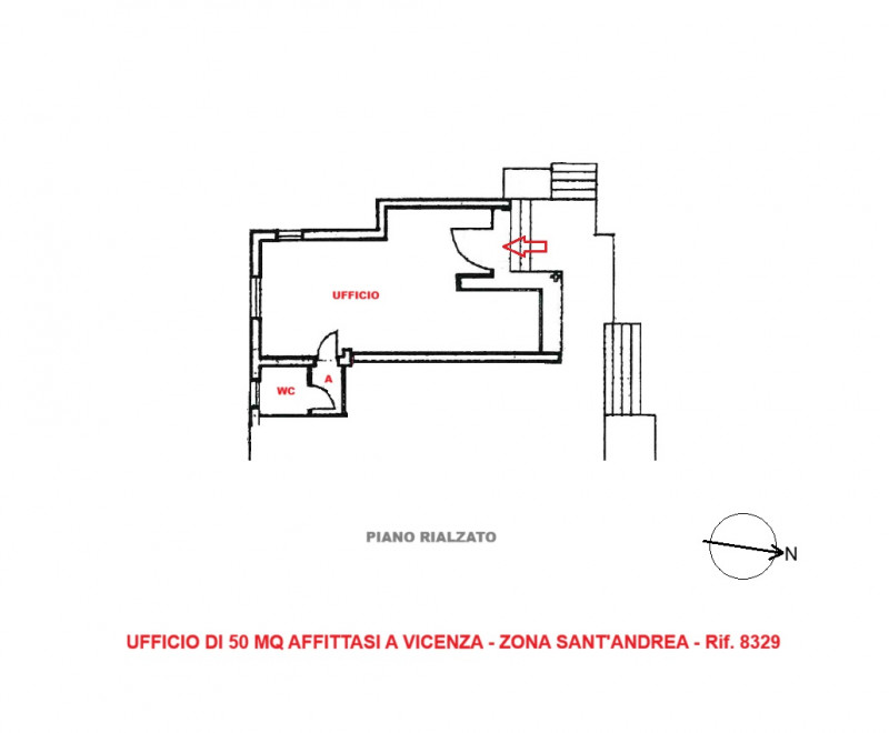 UFFICIO VETRINATO DI CIRCA 50 MQ, CON INGRESSO INDIPENDENTE IN ZONA SANT'ANDREA A VICENZA - Rif. ...