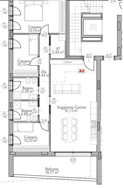 Appartamento Dolo Ve,  €. 263.000, 3 camere 2 bagni  Cl. A4 Pronta consegna

" Residence Limitles...