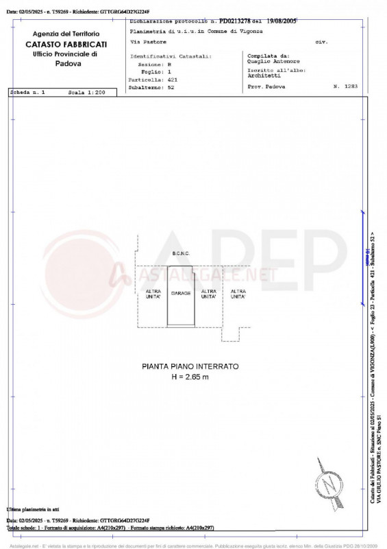 - ASTA IMMOBILIARE - piena proprietà di unità immobiliari facenti parte del fabbricato condominia...