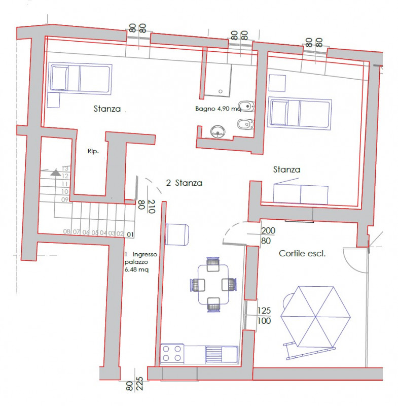 In centro a Monselice, proponiamo in affitto un moderno appartamento al piano terra con cortile e...