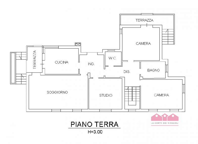 LAGHETTO: SINGOLA ANNI '70 DI 230 MQ SU DI LOTTO 600 MQ. INGRESSO CUCINA SOGGIORNO 3 CAMERE 2 BAG...