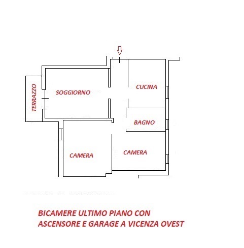 BICAMERE INTEGRALMENTE RISTRUTTURATO ULTIMO PIANO CON ASCENSORE E GARAGE NEL VERSANTE OVEST DI VI...