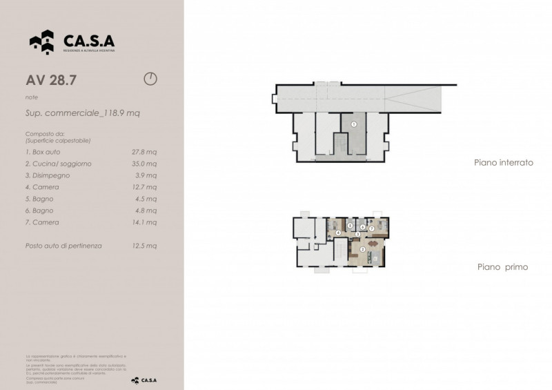 Unità 28.7 in Residenze Casa si compone da un appartamento tipologia bicamere con doppi servizi a...