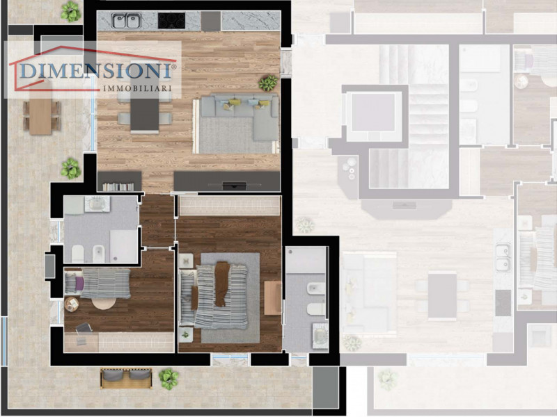 ALBIGNASEGO Appartamento al secondo piano con ampio terrazzo vivibile.
La zona giorno comprende s...