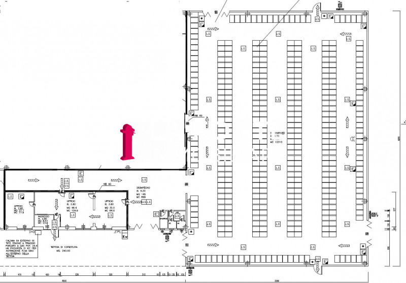 Camin, Padova Magazzino Logistico già Scaffalato con 1800 posti pallet alti e con grande portata,...