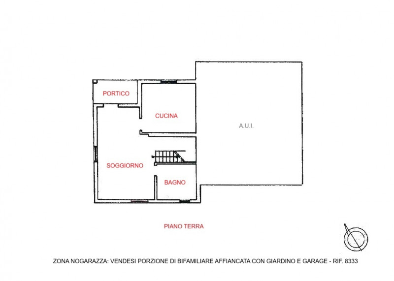 BIFAMILIARE AFFIANCATA CON 4 CAMERE, GIARDINO E GARAGE DOPPIO, IN VENDITA A EURO 395.000, ZONA NO...
