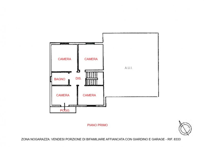 BIFAMILIARE AFFIANCATA CON 4 CAMERE, GIARDINO E GARAGE DOPPIO, IN VENDITA A EURO 395.000, ZONA NO...