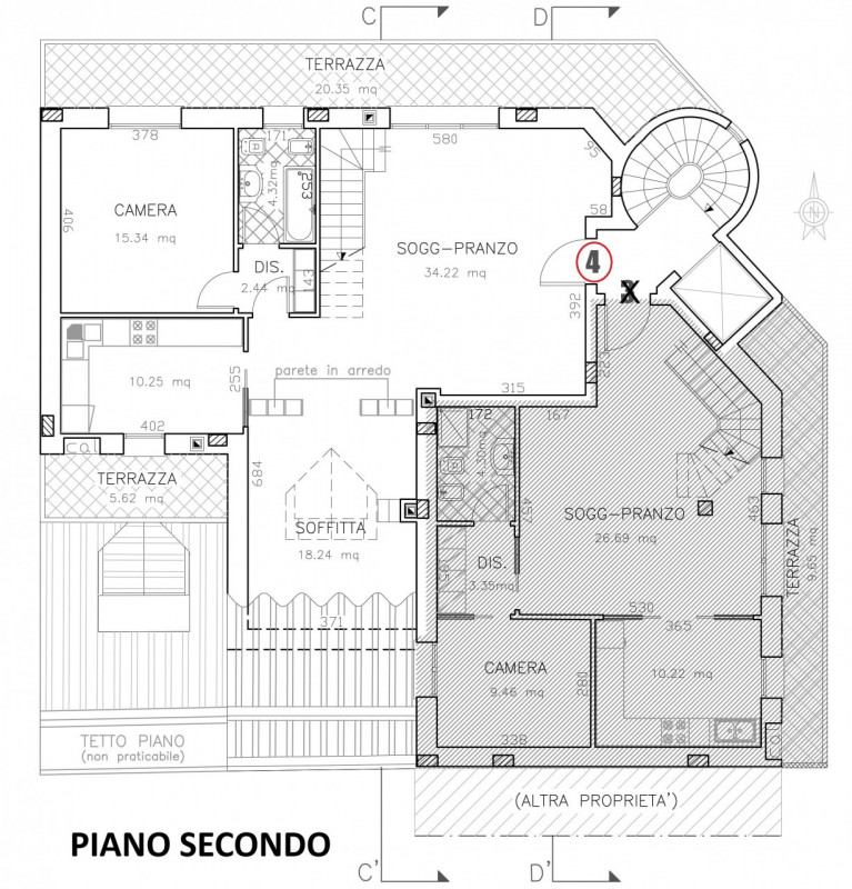 NUOVO DUPLEX 3 CAMERE VIC.ZE OSPEDALI €.677.000 tratt. - rif.ZA26
Appartamento n°4 da 255 mq con ...