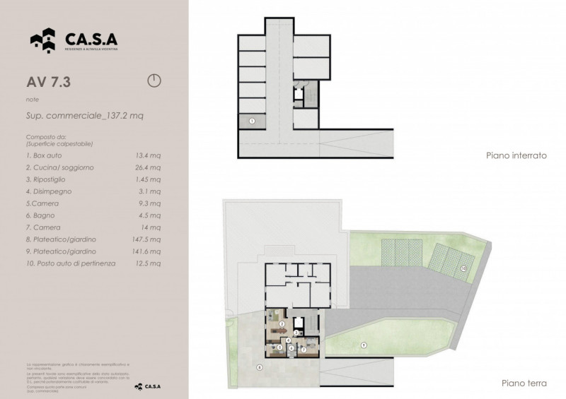 Unità 7.3 in Residenze Casa si compone da un appartamento tipologia bicamere con un servizo al pi...