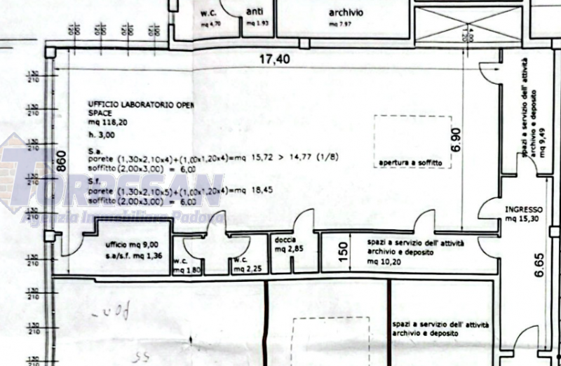 PADOVA ZONA VIGONZA:

immobile commerciale direzionale, complesso al piano primo composto da 3 un...