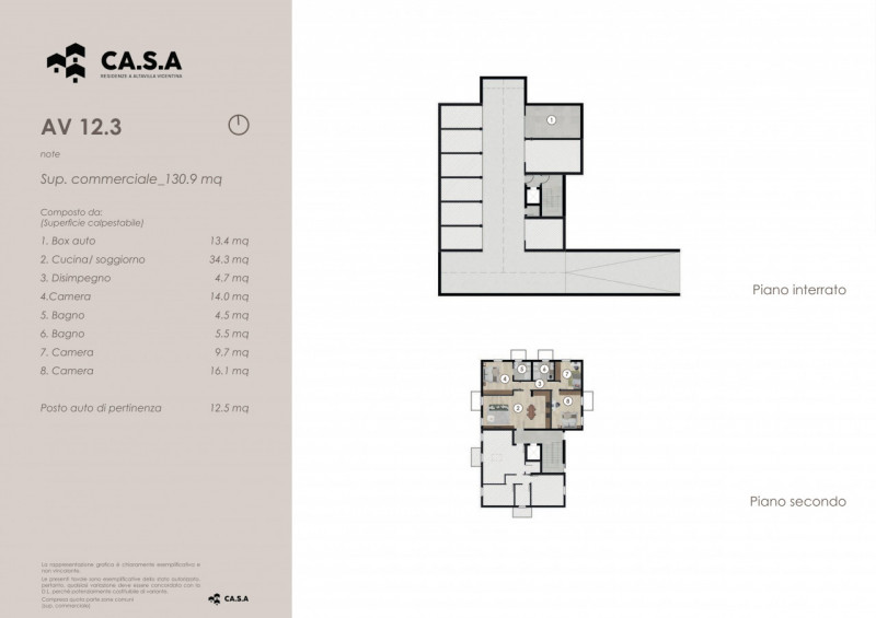 Unità 12.3 in Residenze Casa si compone da un appartamento tipologia tricamere con due servizi fi...