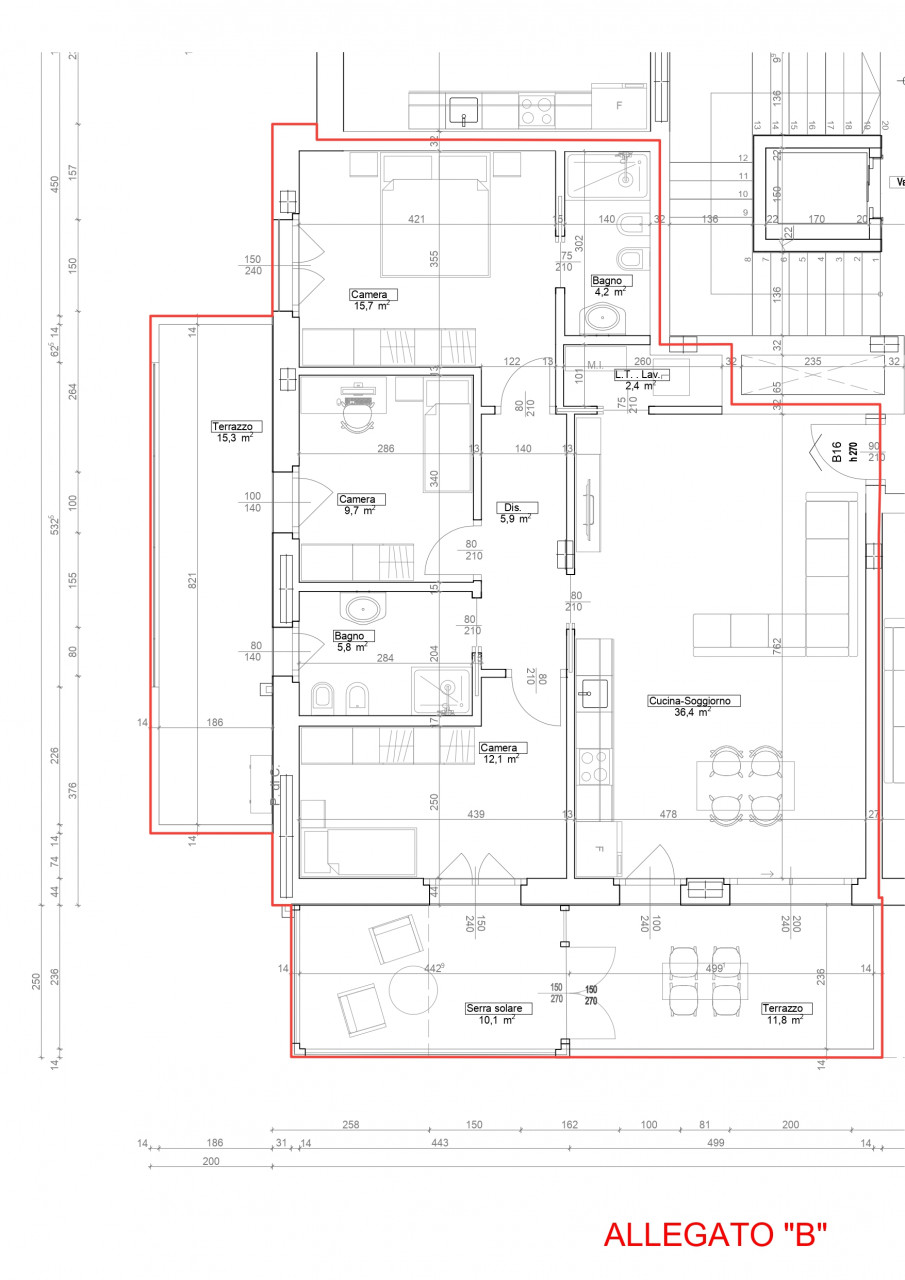 NUOVA COSTRUZIONE 3 CAMERE P. 3^ B16 RIF. "AAGB16"