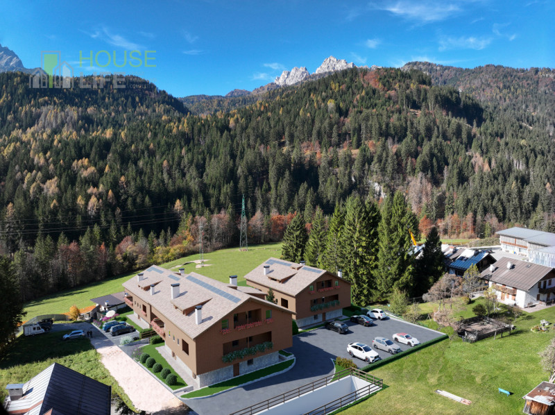 SAN VITO DI CADORE: NUOVO APPARTAMENTO AL PIANO TERRA + INTERRATO, GIARDINO ESCLUSIVO di circa 19...