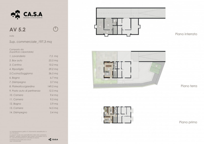 Unità 5.2 in Residenze CA.S.A. è composta da una bifamiliare affiancata nel blocco 2. Tale soluzi...