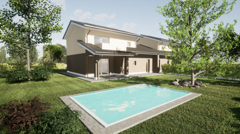 MORTISE Porzione di bivilla completamente indipendente essendo collegata all'altra porzione solam...