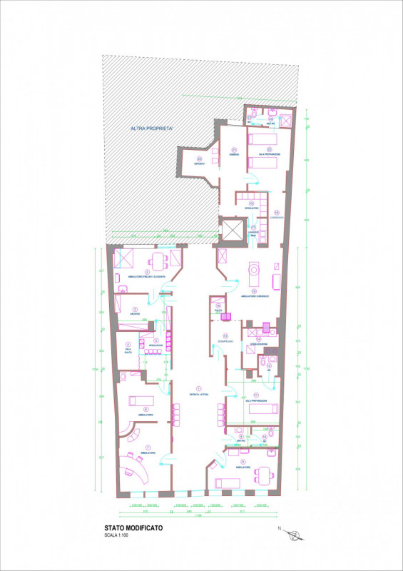 Proponiamo in affitto un ampio e moderno negozio attualmente adibito a struttura sanitaria/poliam...