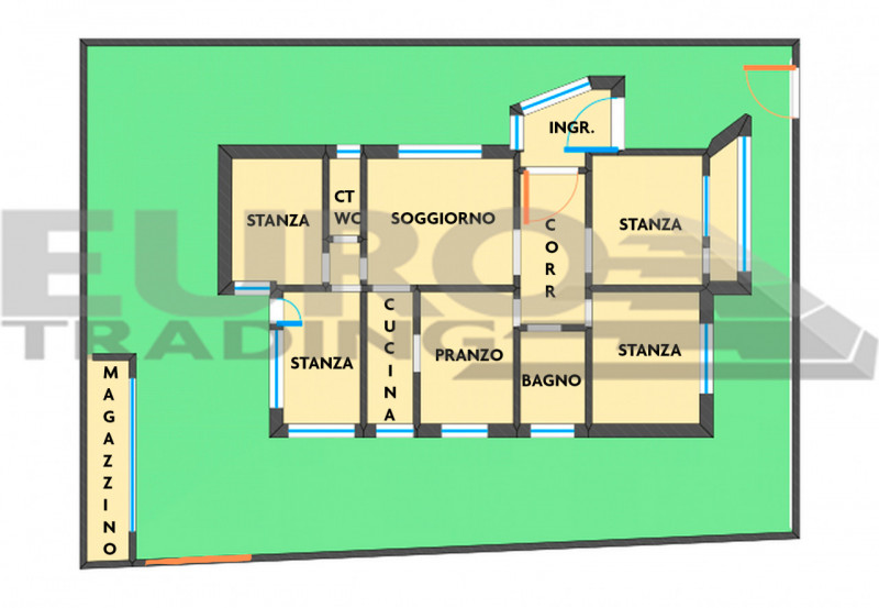 GAZZERA – CASA SINGOLA SU UNICO PIANO CON GIARDINO SU 4 LATI 

A pochi minuti da Mestre e comodis...