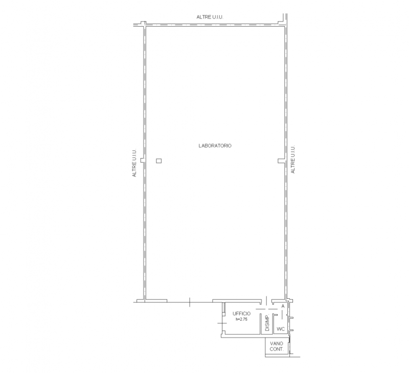 Porzione di capannone artigianale di 305 mq con piccolo ufficio e bagno.
Situato in contesto prod...