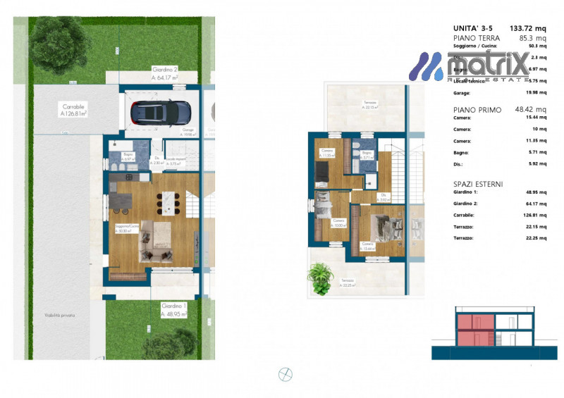 Nel centro di Treponti Teolo , Bifamiliare giardino 300 mq  €. 339.000, comoda a tutti i servizi....