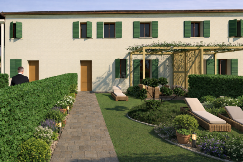 Proponiamo in vendita villetta a schiera di testa di nuova realizzazione, con giardino privato e ...