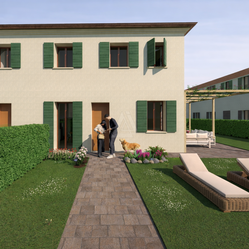 Proponiamo in vendita villetta a schiera di testa di nuova realizzazione, con giardino privato e ...