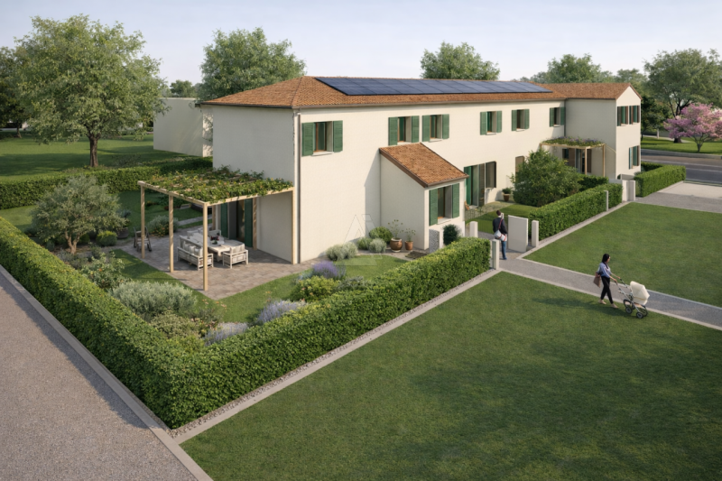 Proponiamo in vendita villetta a schiera di testa di nuova realizzazione, con giardino privato e ...