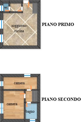 disponibile in piccolo contesto con ingresso per soli 3 appartamenti immobile duplex composto da:...