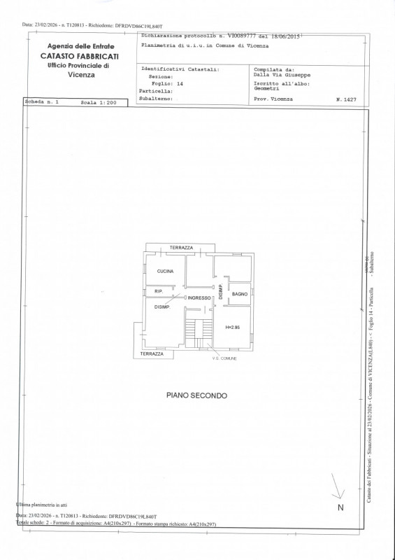 Interno di Viale della Pace, in contesto di 3 Unità immobiliari, al secondo ed ultimo piano spazi...