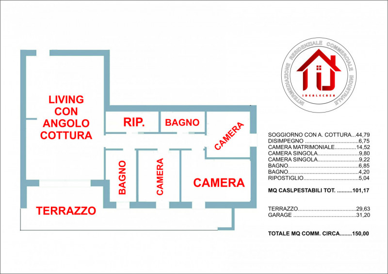 RIF: AG003 PADOVA - LIMENA Proponiamo in vendita appartamento tri-camere al secondo piano con ter...