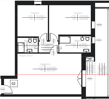 Poco distante dal nuovo polo ospedaliero, appartamento al primo piano di una palazzina di 8 appar...