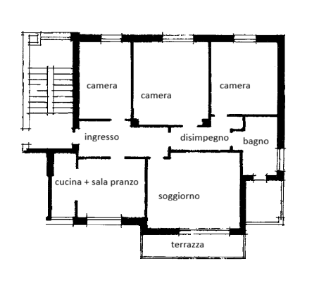 GUIZZA: Appartamento dalle ampie dimensioni al primo piano, composto di ingresso, soggiorno con a...