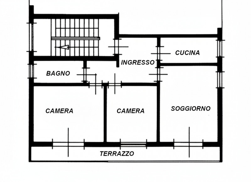 Quartiere San Carlo, una delle zone più servite di Padova. Appartamento trilocale di circa 82 mq....