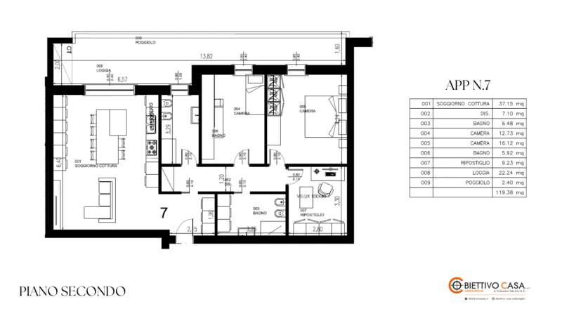 VIGODARZERE, RIF SCA07. Splendido appartamento situato all'ultimo piano di un elegante condominio...