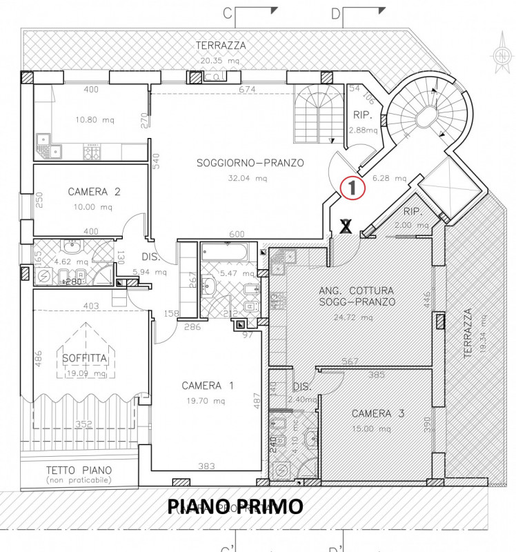 NUOVO DUPLEX 3 CAMERE VIC.ZE OSPEDALI €.728.000 tratt. - rif.ZA26-1
Appartamento n° 1 da 281 mq c...