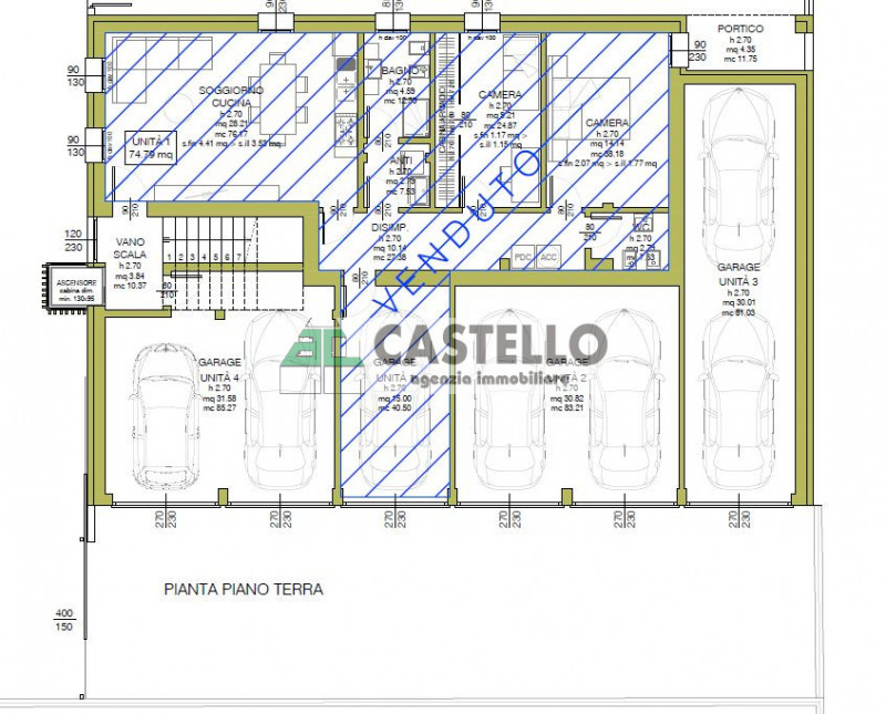 Villanova di Camposampiero frazione, in centro paese su 4 unità nuove soluzioni con 2 e 3 camere ...