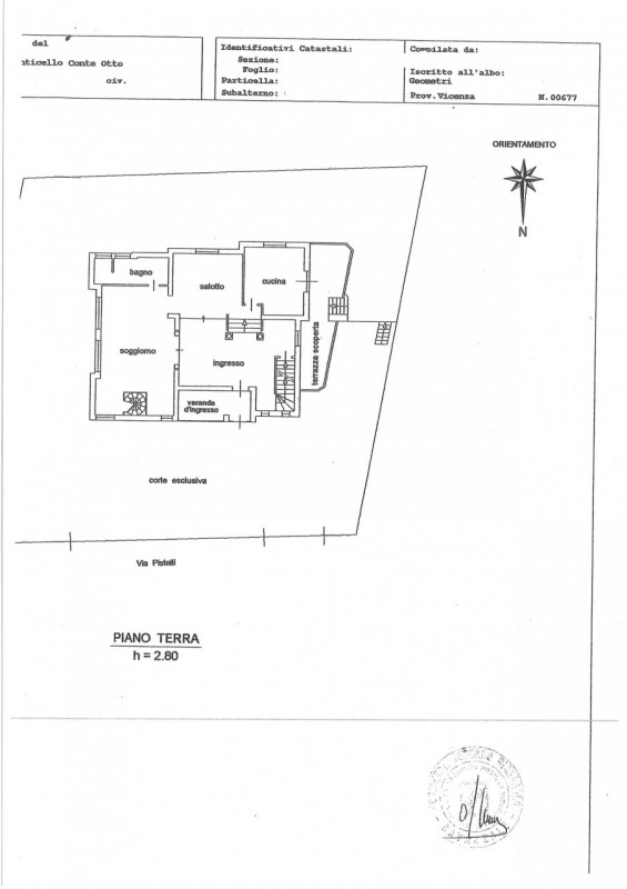 A CAVAZZALE (VI) (per motivi di riservatezza l'indirizzo è solo indicativo), si propone questa lu...