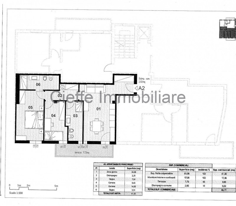 Nuovo appartamento in pronta consegna, 1° piano di una palazzina servita da ascensore. Superficie...