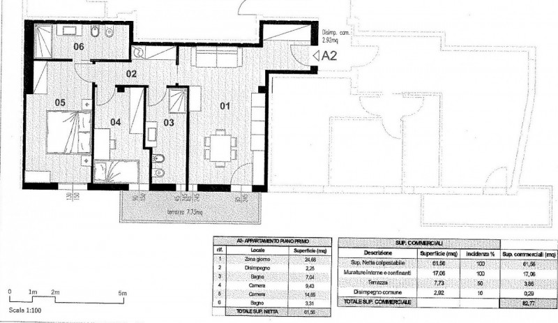 Nuovo appartamento in pronta consegna, 1° piano di una palazzina servita da ascensore. Superficie...
