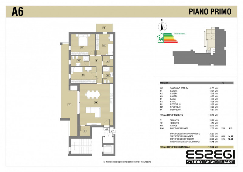 TENCAROLA di SELVAZZANO DENTRO: Vendesi appartamento tricamere in edificio residenziale in fase d...