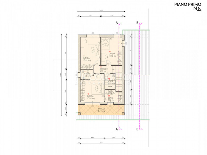 Rif. V5461 - Castelcucco, villetta bifamiliare in vendita in piacevole contesto con splendida vis...