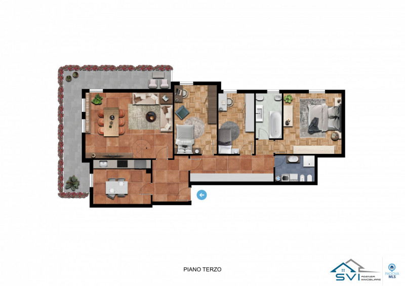 Scopri questo splendido appartamento di oltre 200 mq situato nell'incantevole zona di Guizza a Pa...