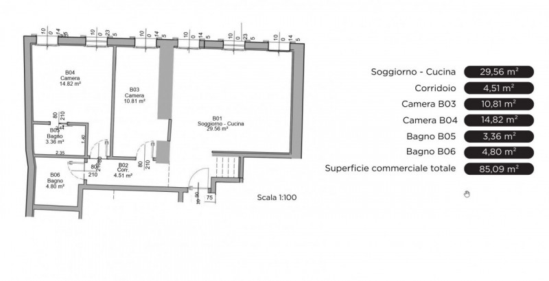 Elegante appartamento in CENTRO STORICO con 2 camere e due bagni in palazzetto completamente rist...