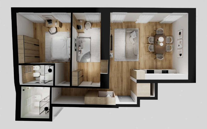Elegante appartamento in CENTRO STORICO con 2 camere e due bagni in palazzetto completamente rist...