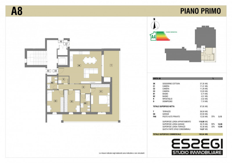 TENCAROLA di SELVAZZANO DENTRO: Vendesi appartamento tricamere in edificio residenziale in fase d...