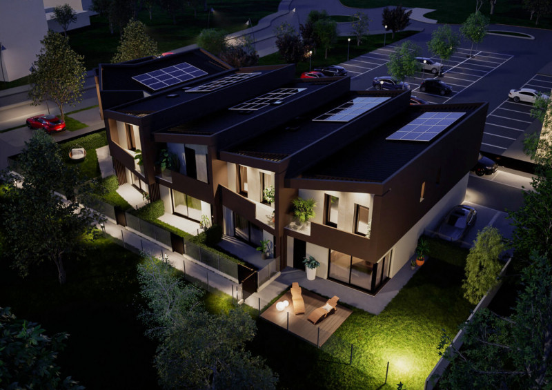 Villa a schiera fotovoltaico 6 kw zona giorno 50 mq €. 309.000 totali 140 mq calpestabili, 3 came...