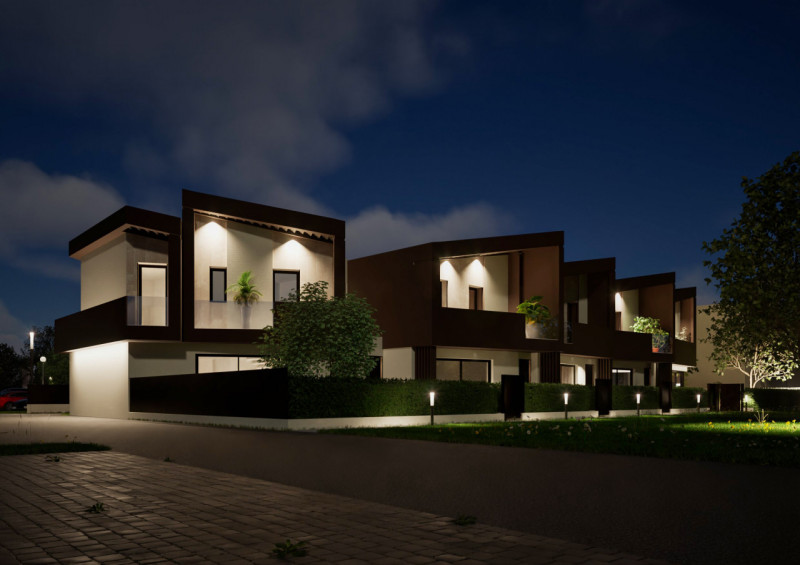 Villa a schiera fotovoltaico 6 kw zona giorno 50 mq €. 309.000 totali 140 mq calpestabili, 3 came...